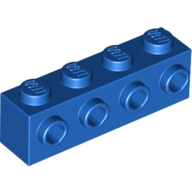 Lego kostka (kostička) 1x4 s nopy na jedné straně, modrá (4141768, 4212411)